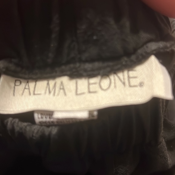 Palma Leone black/gray elastic waist wide leg pants - Picture 7 of 9